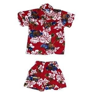 Hawaii 4T set shorts and short sleeve button down shirt